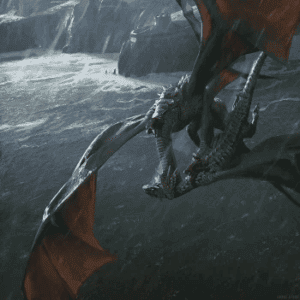 Dragon vs. dragon, artwork from The World of Ice and Fire.
