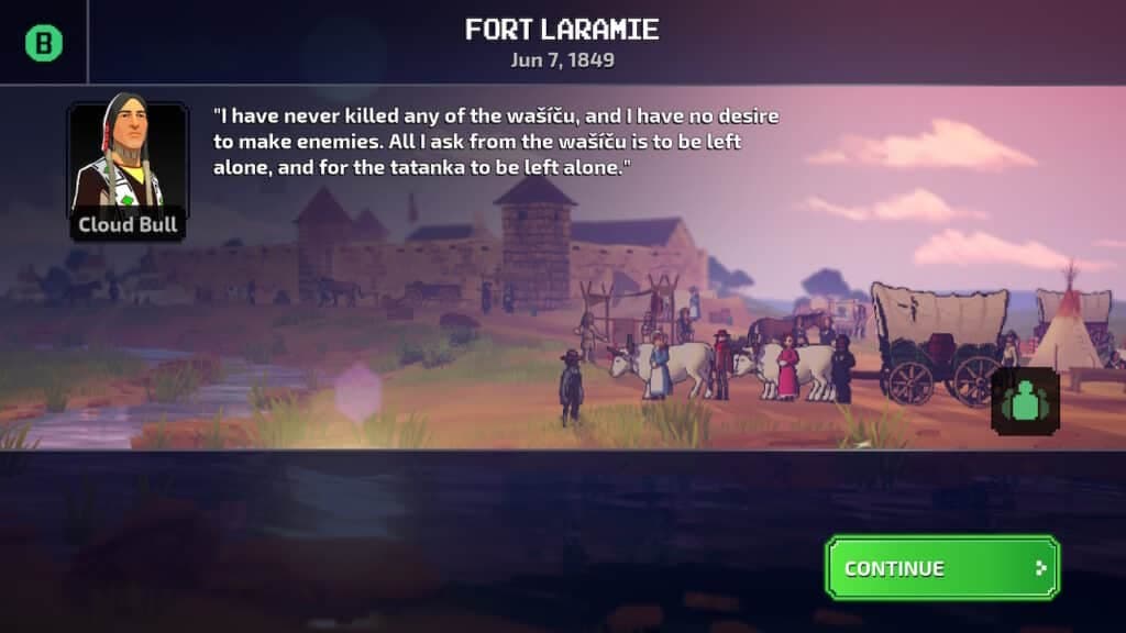 Lakota character in Oregon Trail