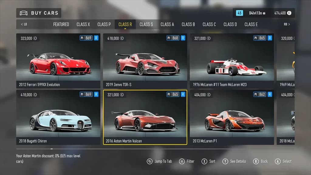 Forza Motorsport Car list