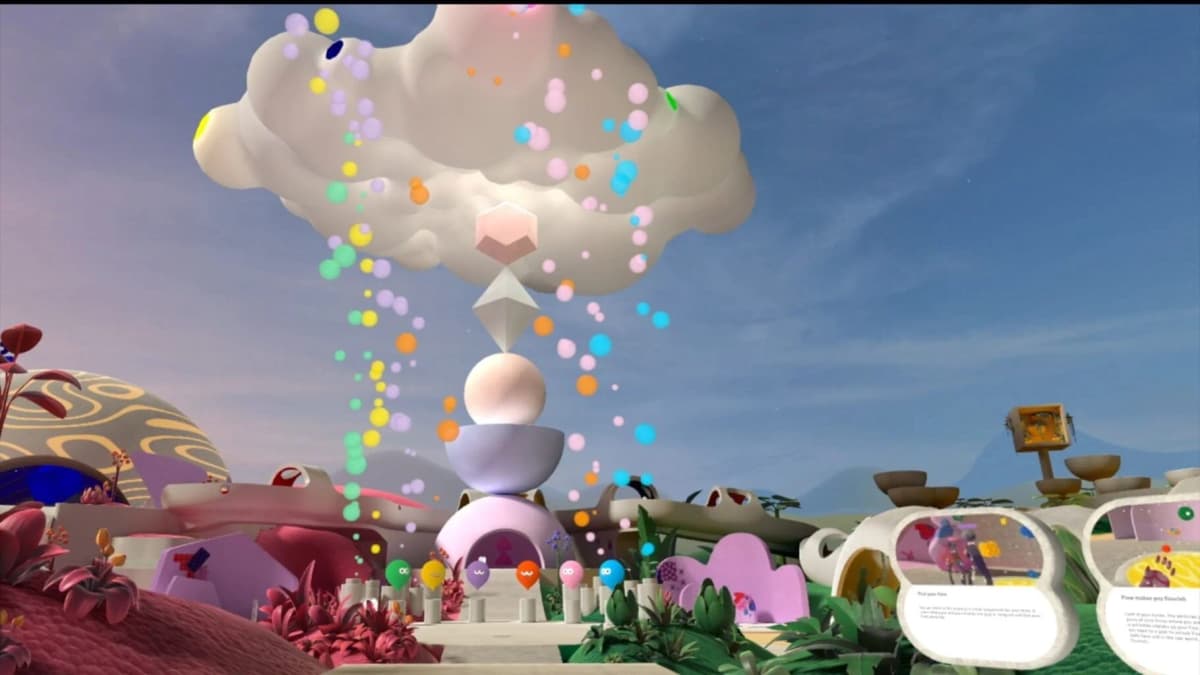 A fragmented hallway rendered in layered art styles, evoking a sense of disorientation