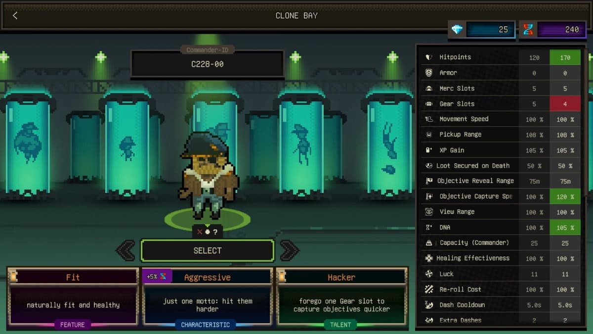 Combat scene showing a squad battling a larger robotic boss in Survivor Mercs.