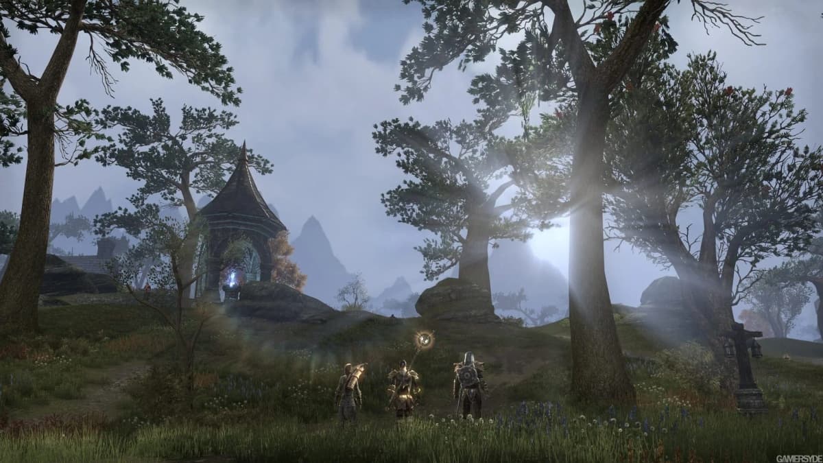 ESO city with players converging