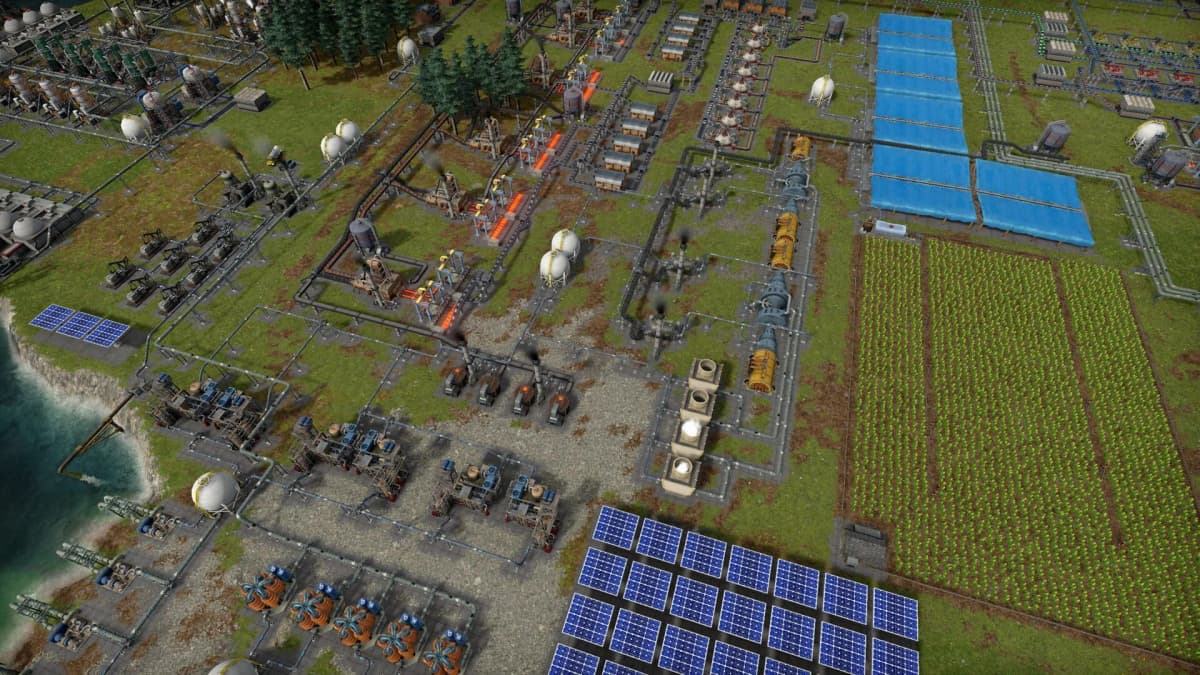 Captain of Industry’s revamped UI showing new facilities, offices, and production lines.