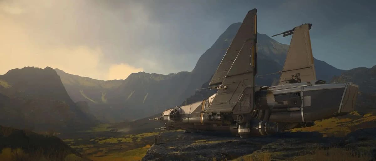 Star Citizen ships in formation above a planet