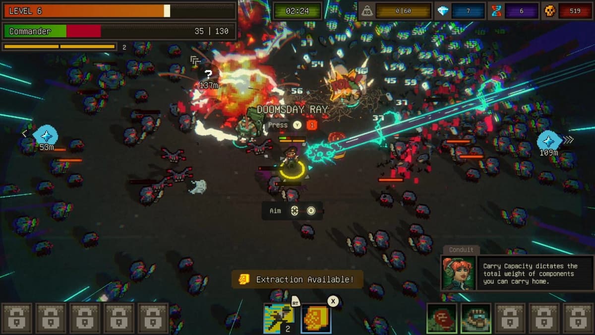 Procedurally generated map filled with enemies and loot objectives in Survivor Mercs.
