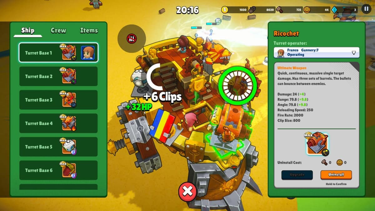 Screenshot from Zombie Rollerz: The Last Ship