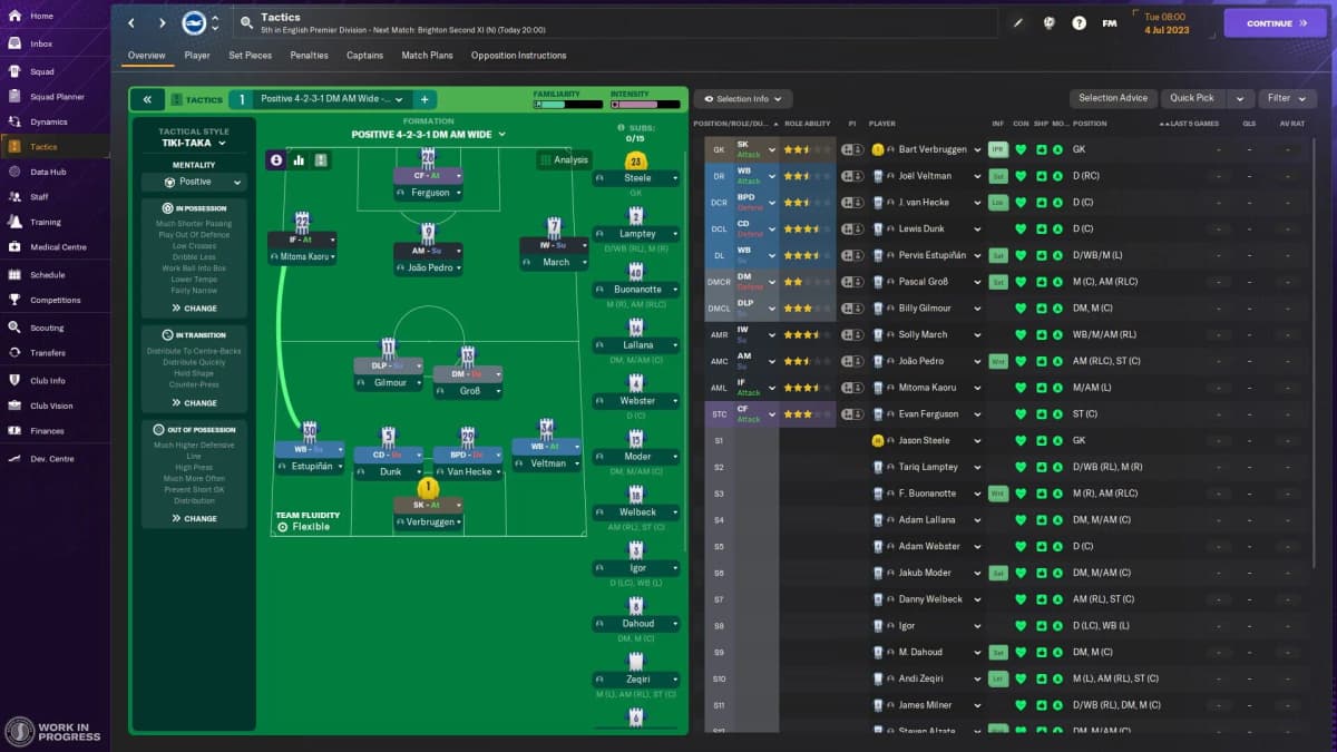 Screenshot from Football Manager 2024
