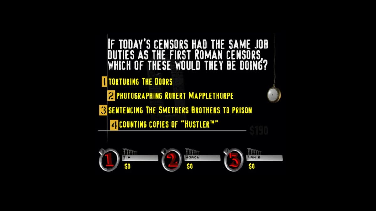 Screenshot from You Don't Know Jack vol. 4 The Ride