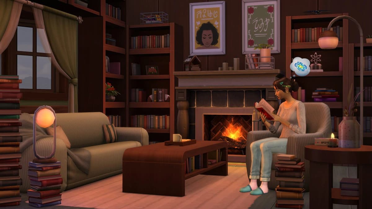 Screenshot from The Sims 4: Book Nook Kit
