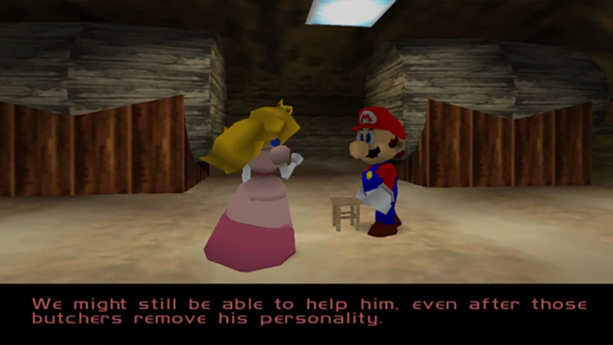 Screenshot from Perfect Dark With Mario Characters