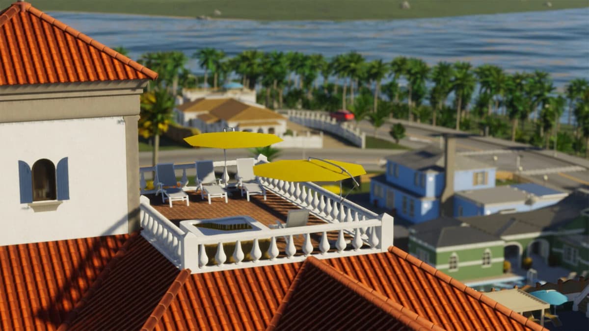 Screenshot from Cities: Skylines II - Beach Properties