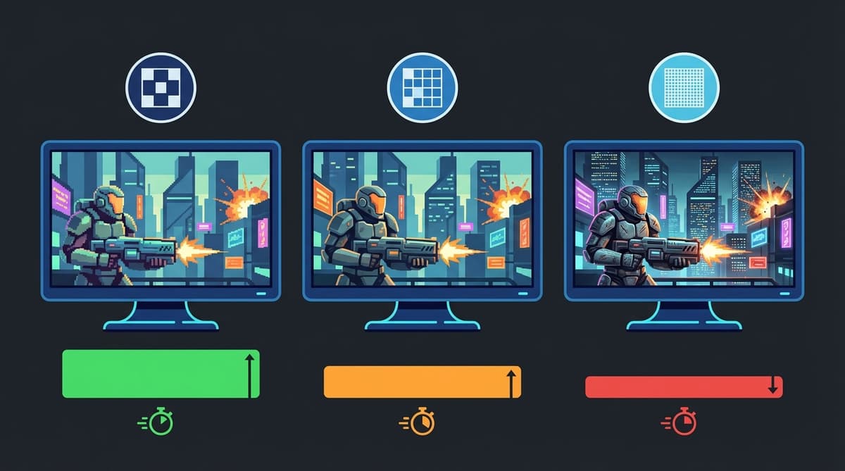 Visual comparison of performance at 1080p, 1440p, and 4K resolutions.