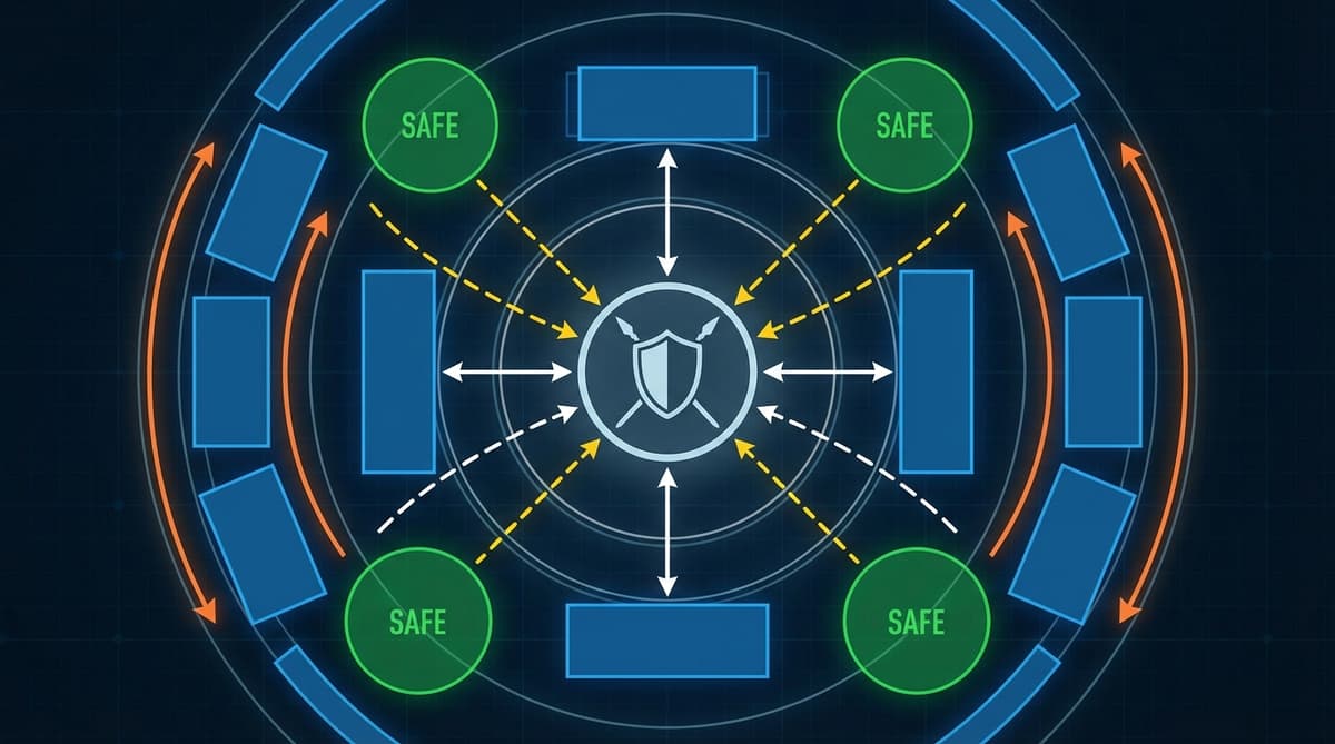 Arena layout and recommended movement paths around the Sentinel.