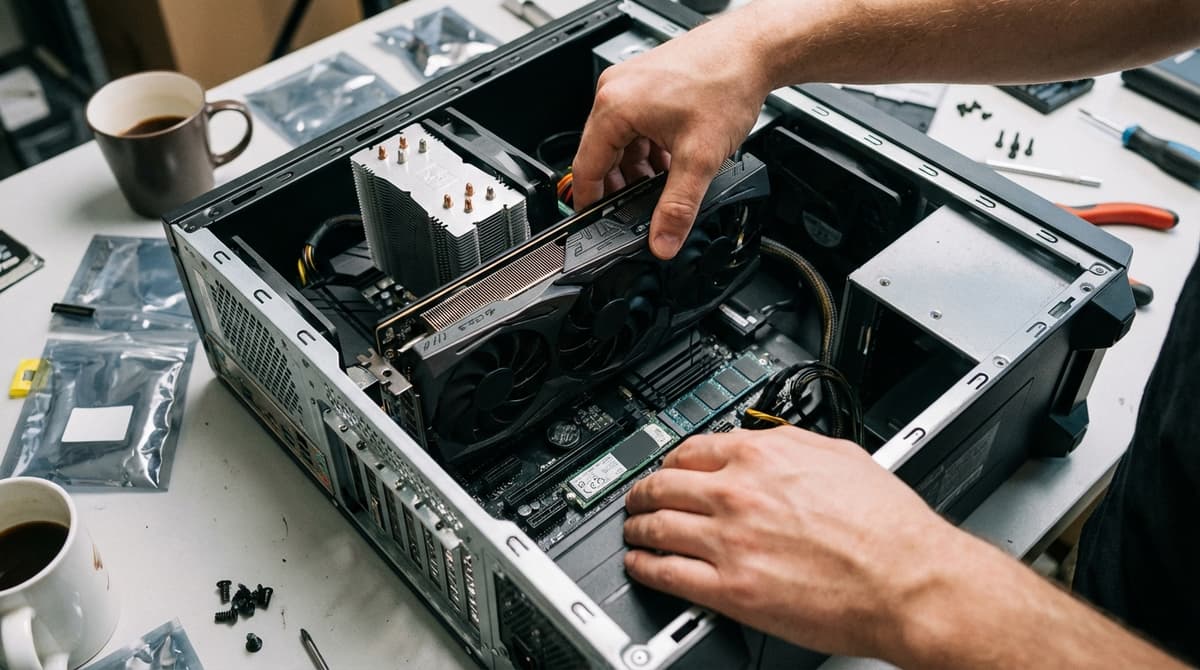 Upgrading key components like GPU and SSD to meet modern game requirements.