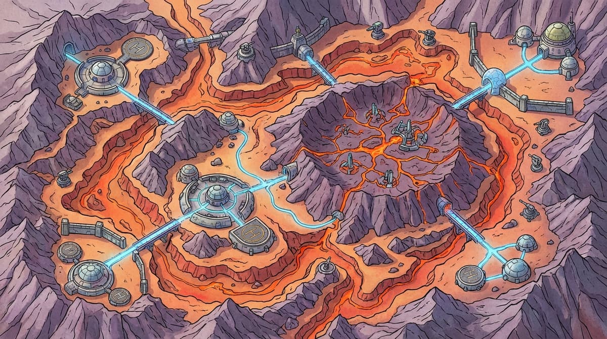 Stylized map of a newly added region from a major game update.