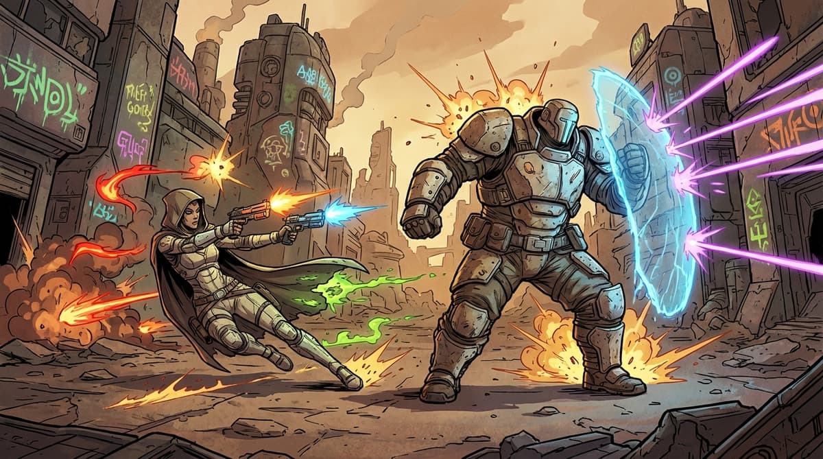 In-game screenshot of Borderlands 4 vault hunter builds for tank and damage roles.