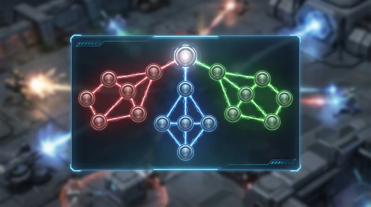 In-game screenshot of a Borderlands 4 skill tree showing build paths.