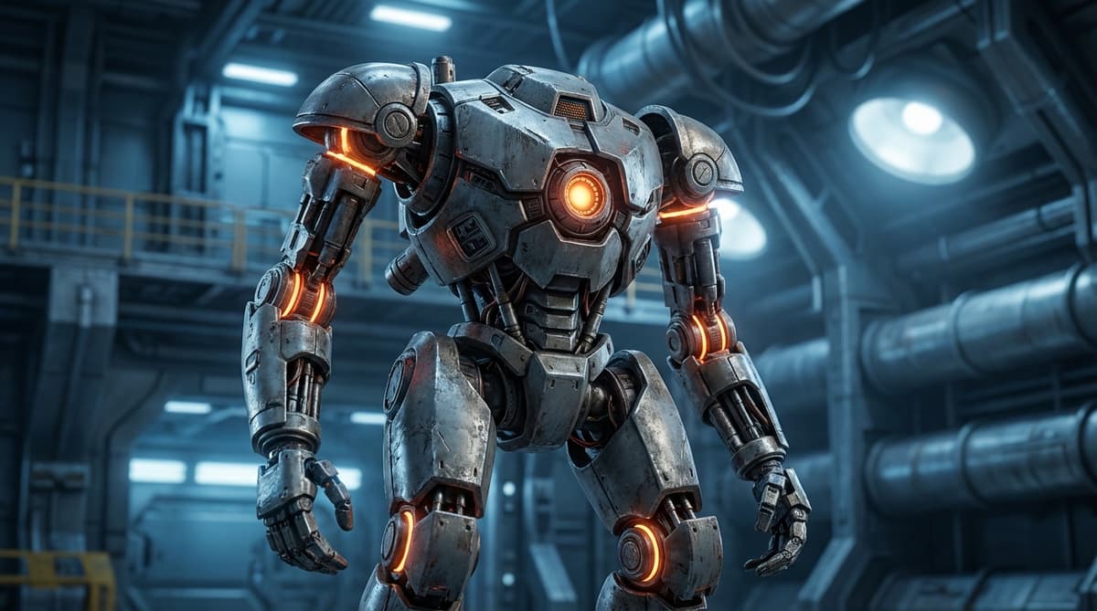 Example of robotic weak points highlighted for targeting.