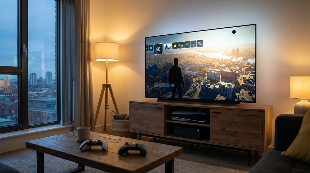 A dual-console setup to illustrate that GTA 6 launches on PS5 and Xbox Series X|S first.