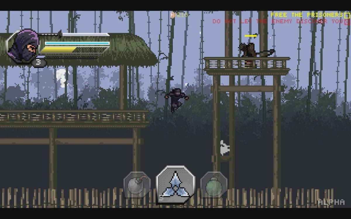 Screenshot from Pixel Shinobi: Nine demons of Mamoru