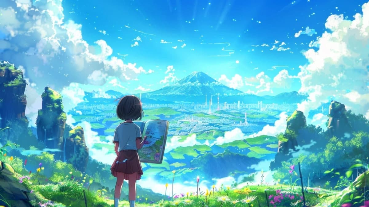 Screenshot from Rainbow Ascend: Anime Girls Go Up