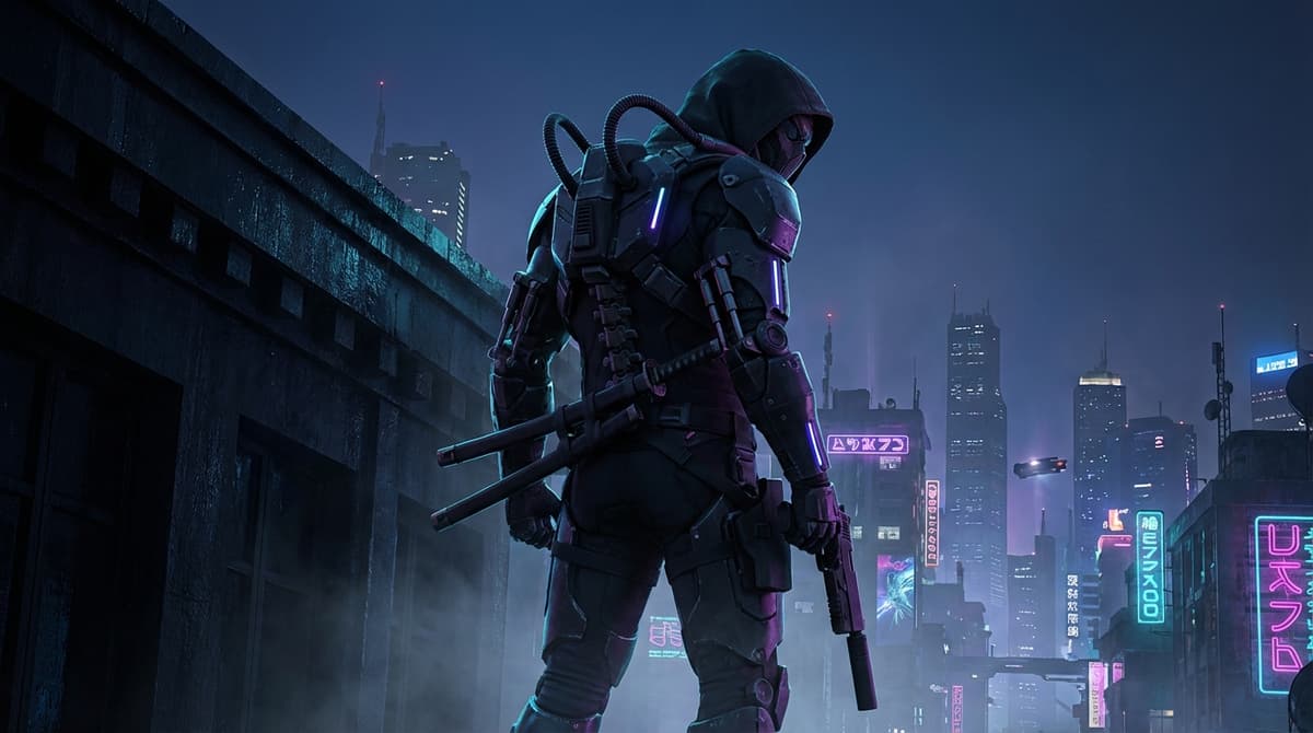 Cyber-Ninja stealth assassin ready to strike