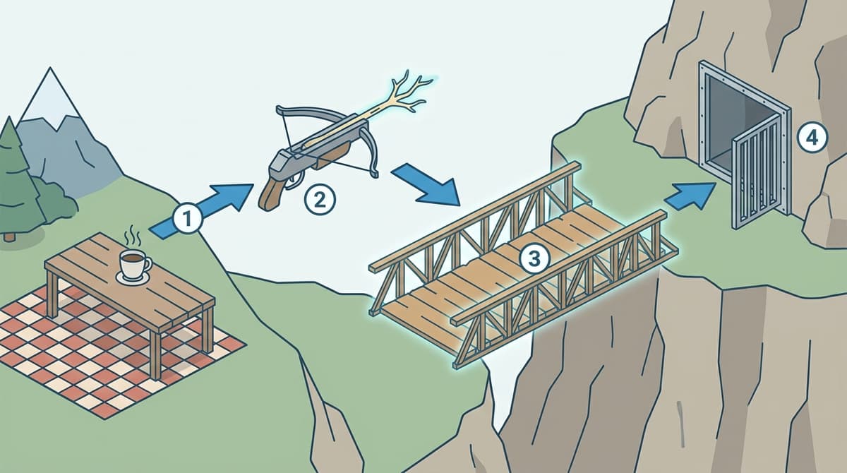 Flowchart of the Tree Bridge mechanic and path progression.