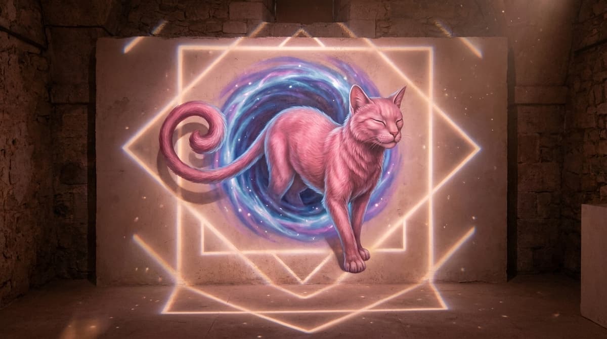 Mew spawning from the completed mural portal effect.