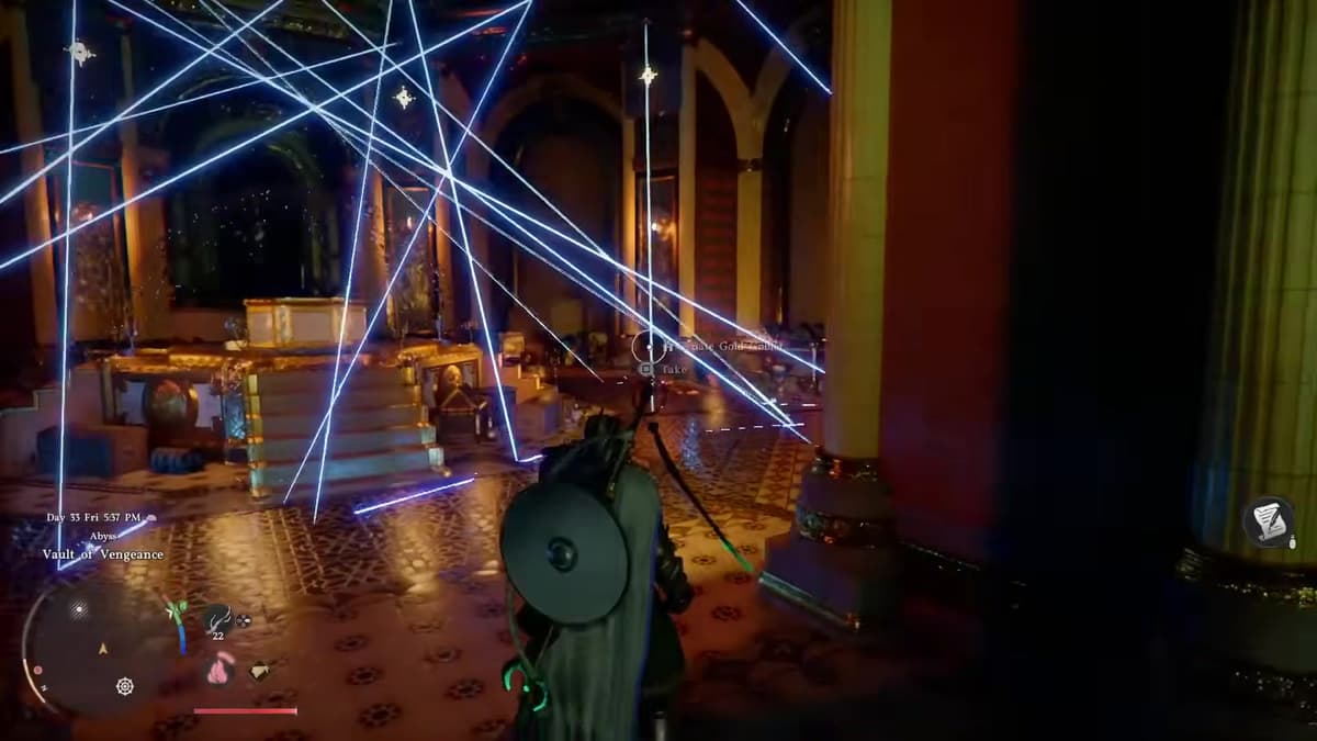 The Vault of Vengeance light-beam puzzle on the Spire of the Stars route to Lightning Surge.