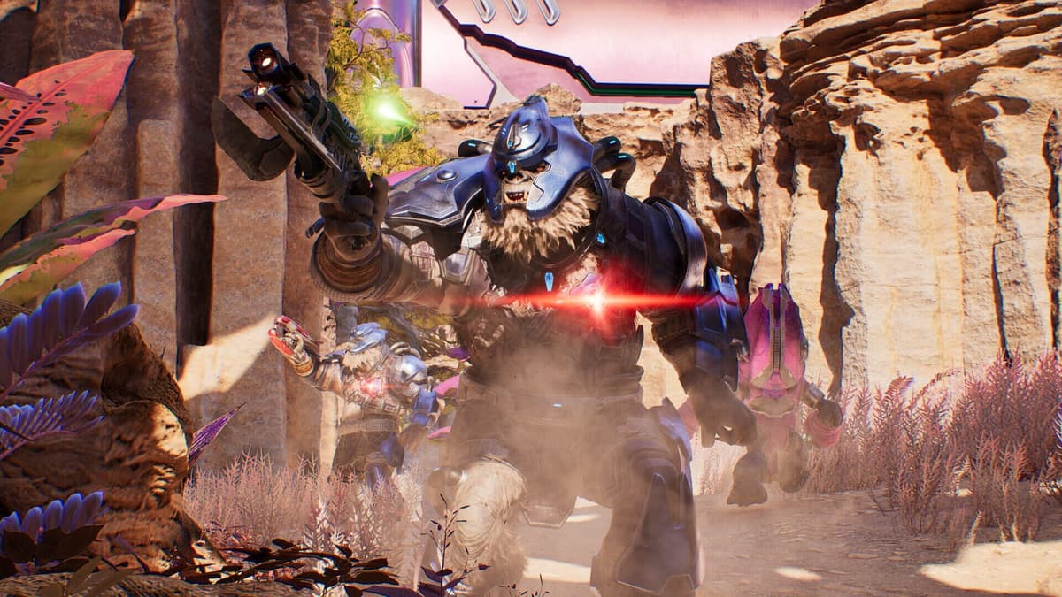 Combat against a Covenant Brute in Halo: Campaign Evolved.