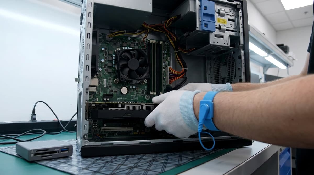Illustration for a hardware reseating step.