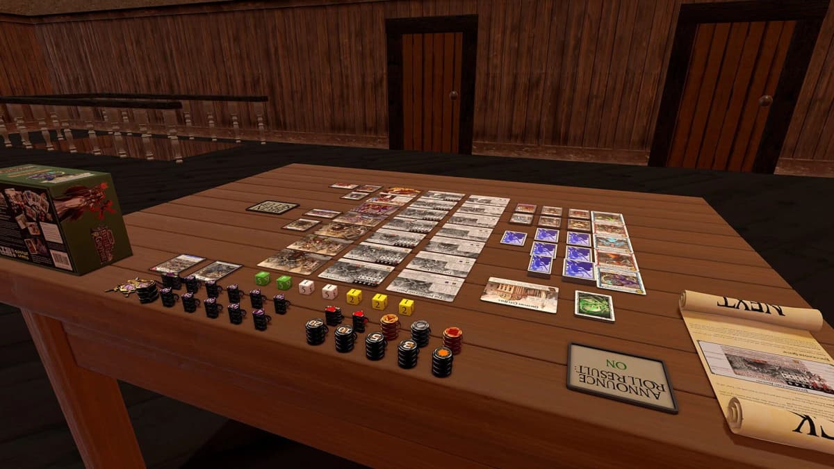 Screenshot from Tabletop Simulator: The Red Dragon Inn - Battle For Greyport