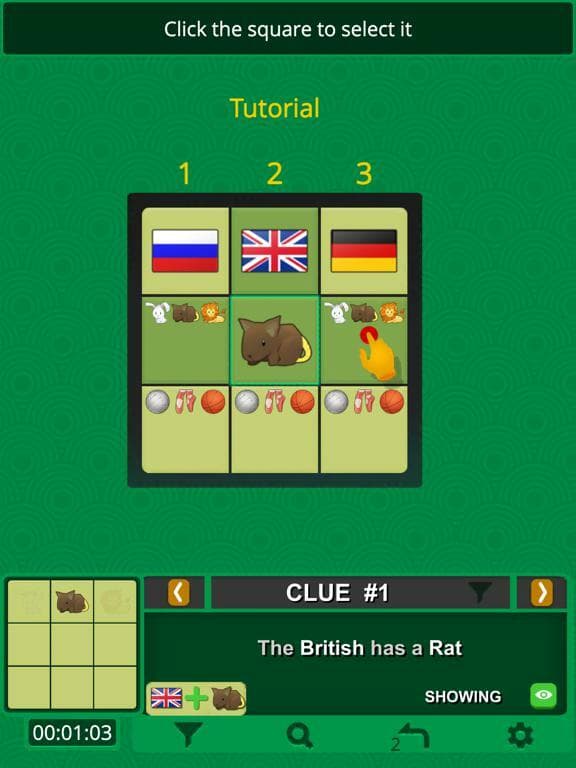 Screenshot from Einstein's Riddle Logic Puzzle