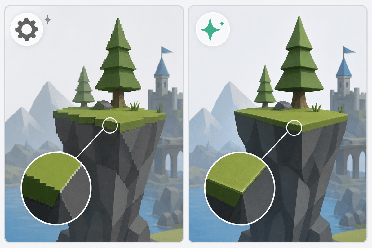 Side-by-side comparison diagram of image quality before/after enhancement.