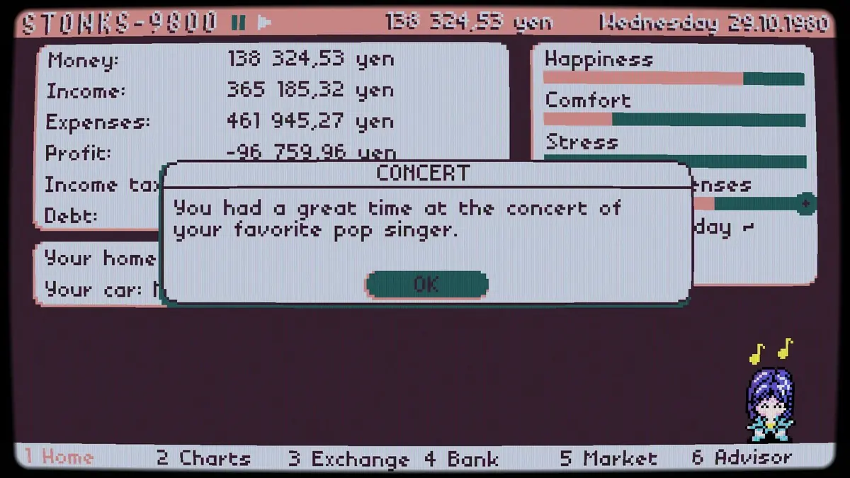 Screenshot from Stonks-9800: Stock Market Simulator