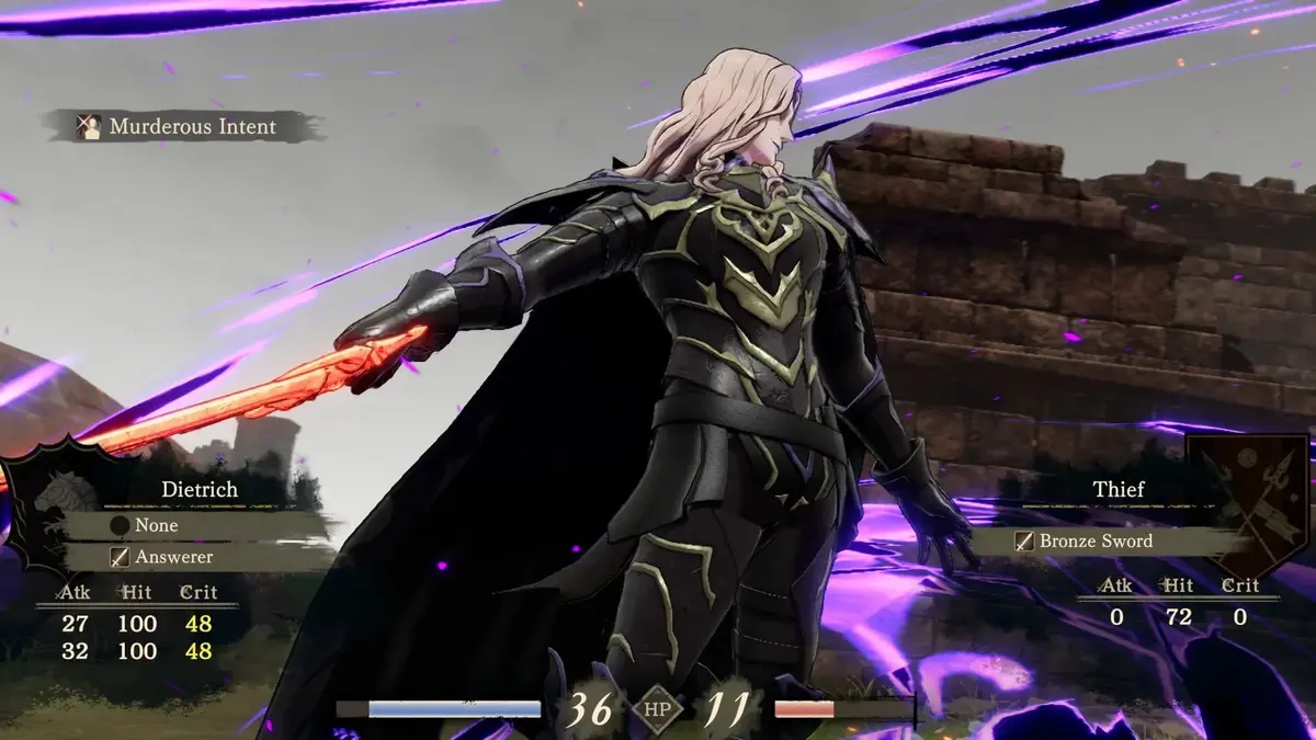 Screenshot from Fire Emblem: Fortune's Weave
