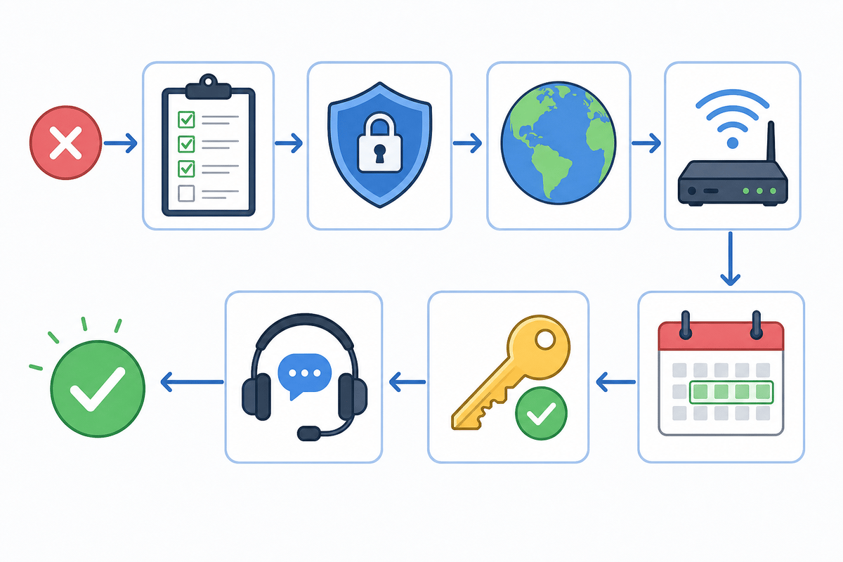 Visual troubleshooting flow for promo code failures