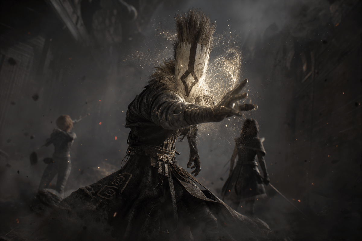 Monoco activating a mask-based combat ability in a dramatic VFX scene.