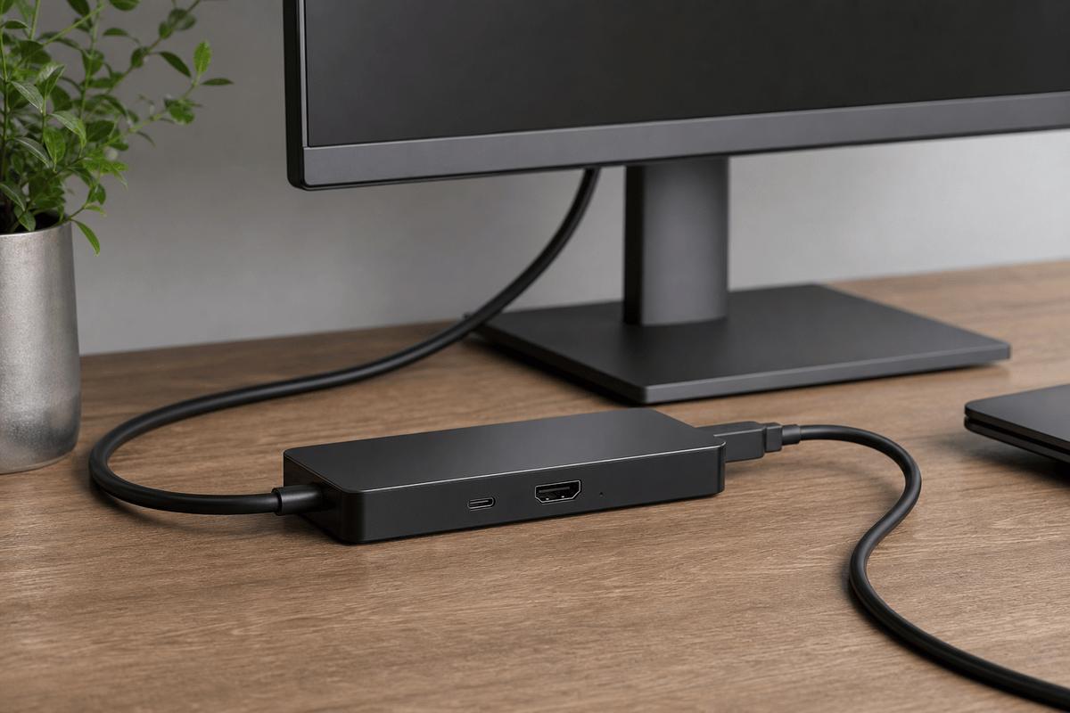 Dock power and video connection layout