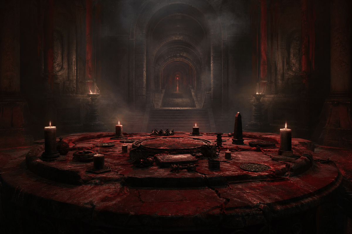 Focus on the altar area as the end-point of the sanctum run.