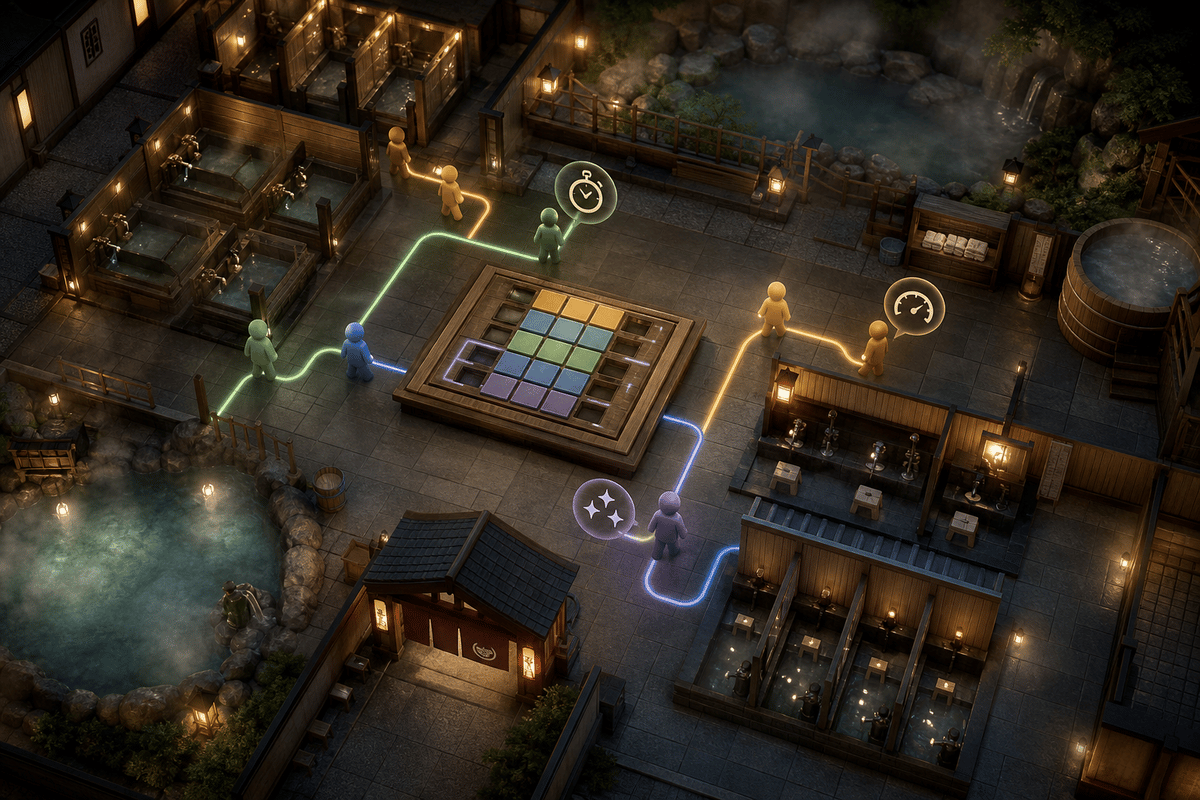 Isometric layout suggesting optimization and scheduling for idle gains