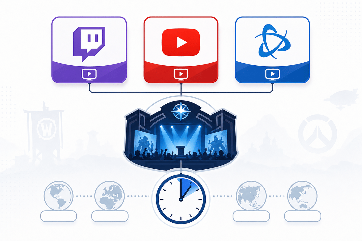 Visual guide concept for stream links and start times without using text.