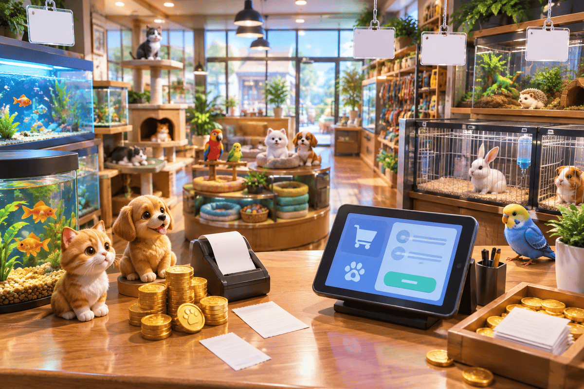 Pet Store Tycoon environment illustrating rewards and tycoon progression.