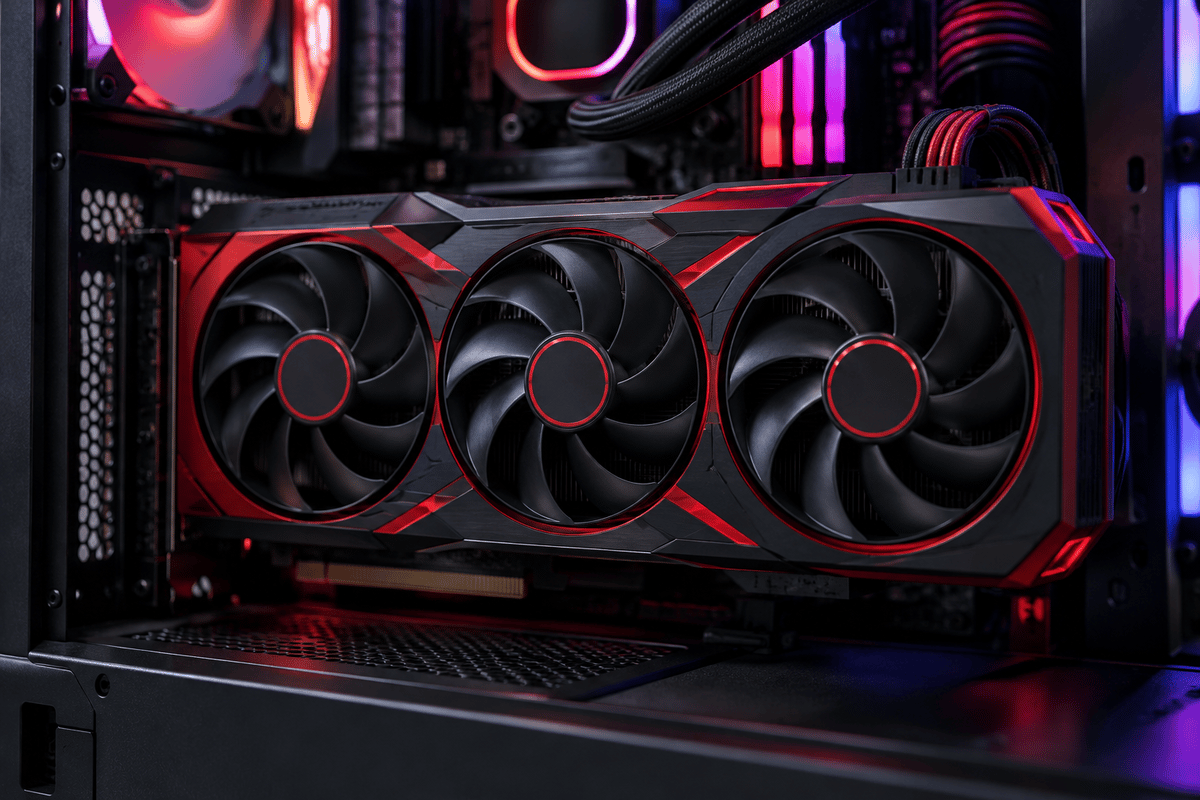 A Radeon RX 9000-series graphics card, the hardware class targeted by FSR 4.1 support.