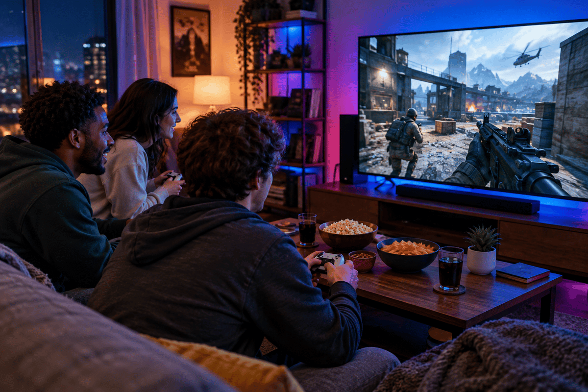 Friends playing multiplayer games during a free play weekend.
