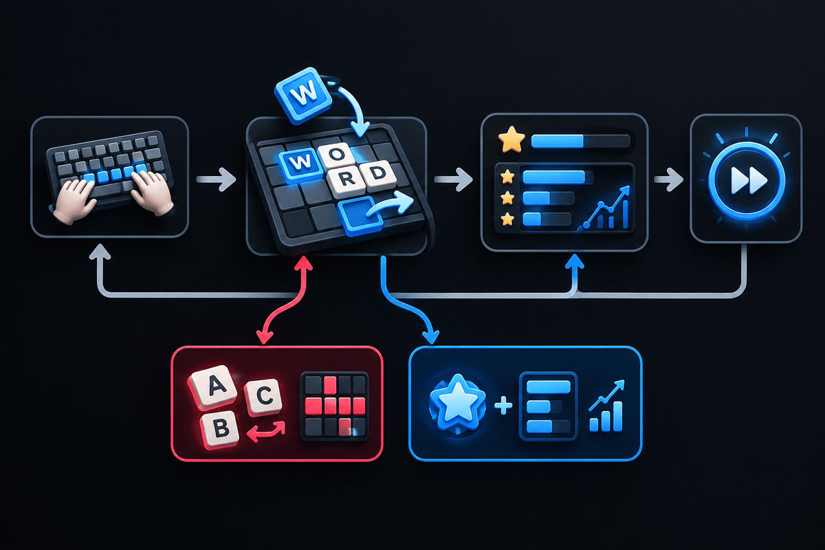 Diagram of word-driven gameplay loop.