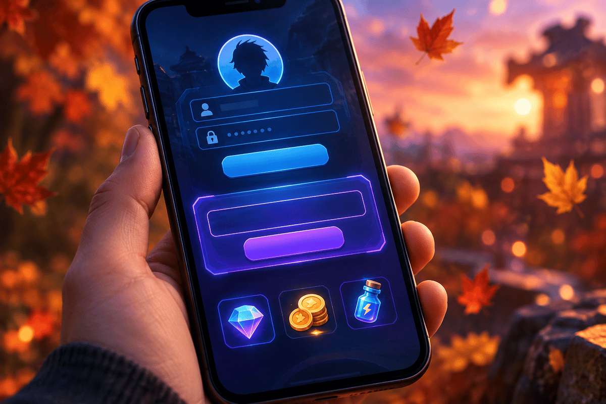 Close-up of a generic redemption-code entry flow with October ambiance.