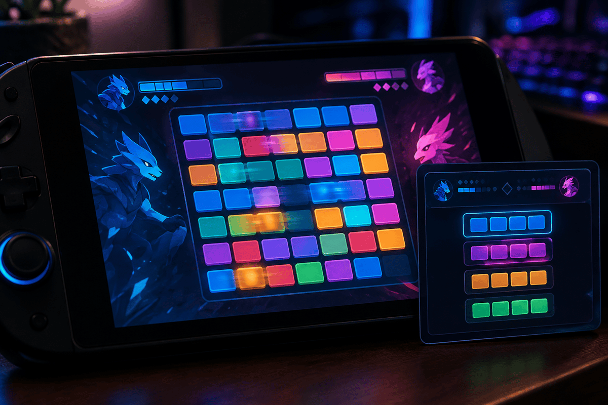 WORJONG-inspired word-tile battle concept (text-free UI).