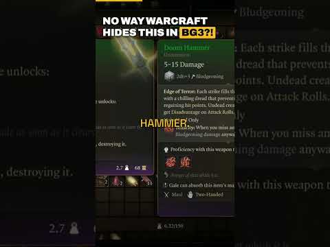 Warcraft's Doomhammer Is Hidden in BG3 🔨 #Shorts
