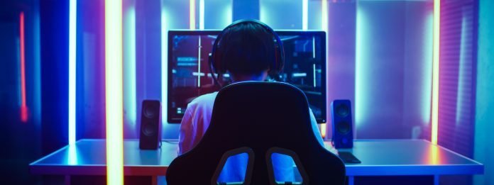 gamer on computer